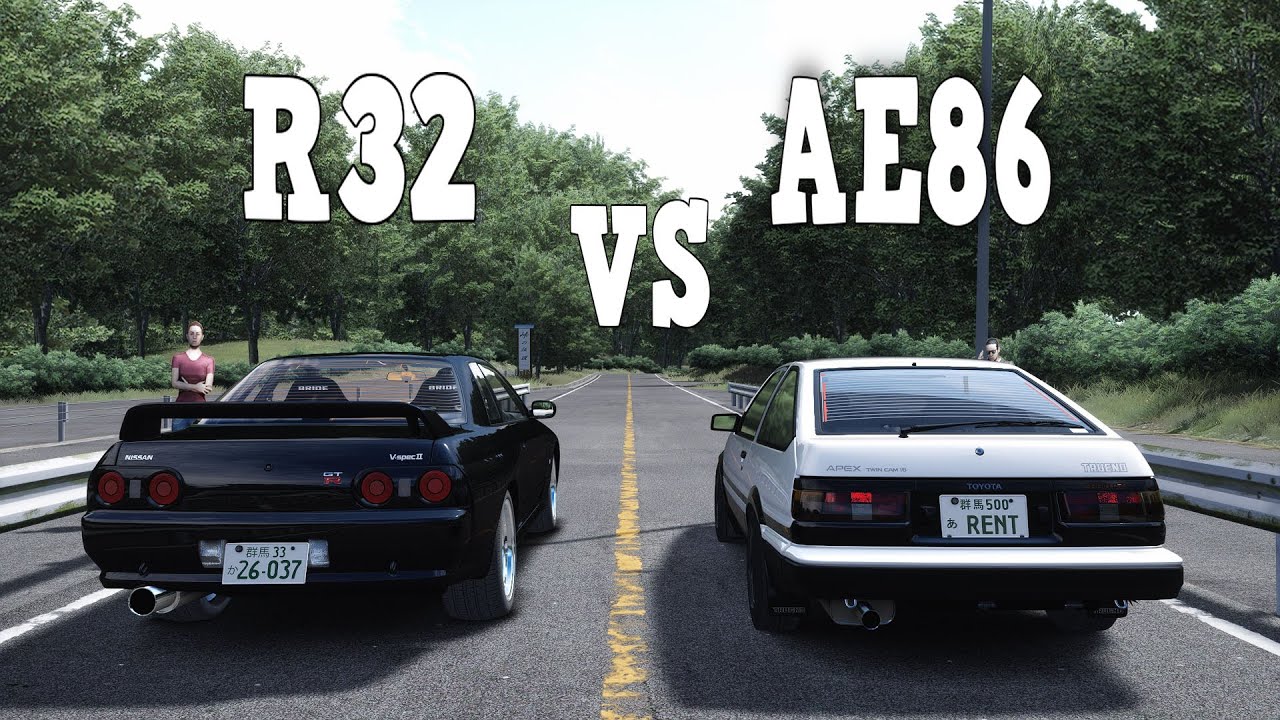 AE86 ⚡ R32 | Akina Touge Battle | Assetto Corsa