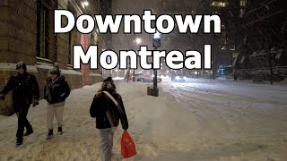 Downtown Montreal - Winter Snowstorm [4K]