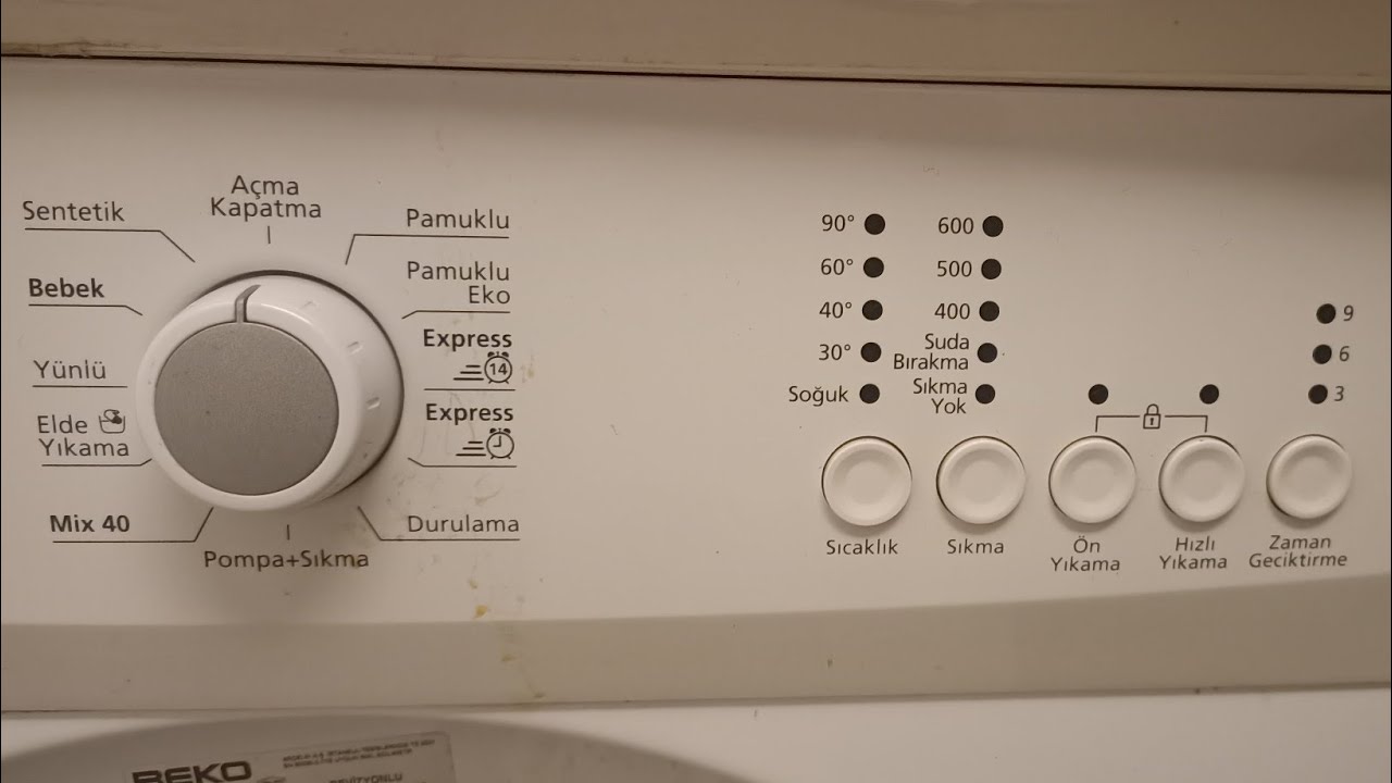 Beko D3 5061 B washing machine express 14 programme. YouTube