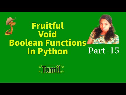 Fruitful and Void Functions | Boolean Functions | Python in Tamil Part-15