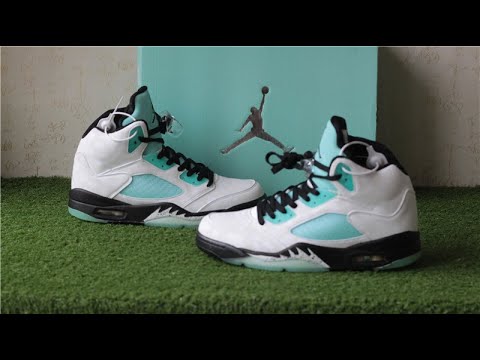 nike air jordan 5 retro island green