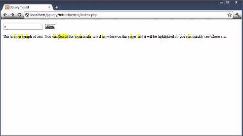 jQuery Tutorial - 122 - Highlight search plugin