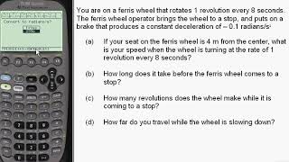 Angular acceleration, given angular acceleration, revolutions, radius and time
