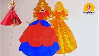 Coloring two princess barbie  coloring barbie #5 screenshot 5