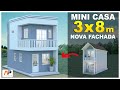 MINI CASA 3X8 M – FACHADA ATUALIZADA – 2 QUARTOS