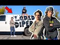 Surprising wimpy kid with the loded diper van