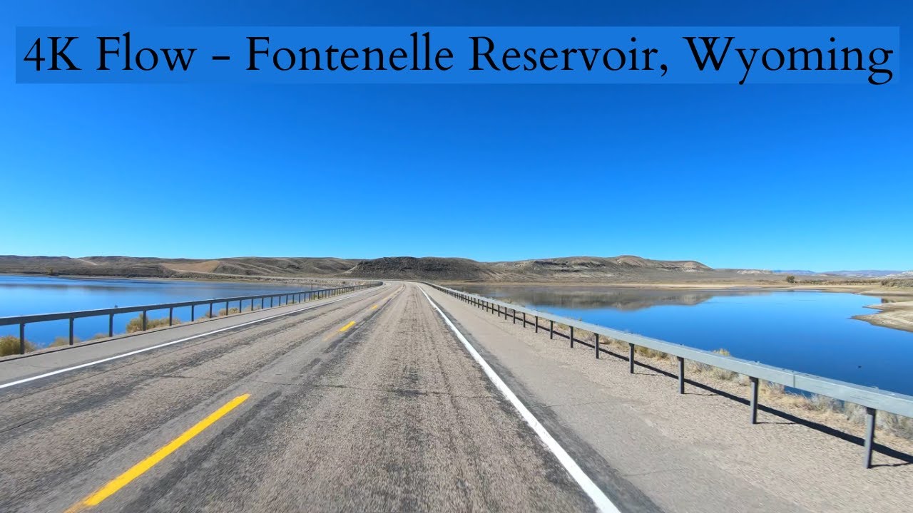 4K Flow Fontenelle Reservoir, Wyoming (Music "Petals of a Rose
