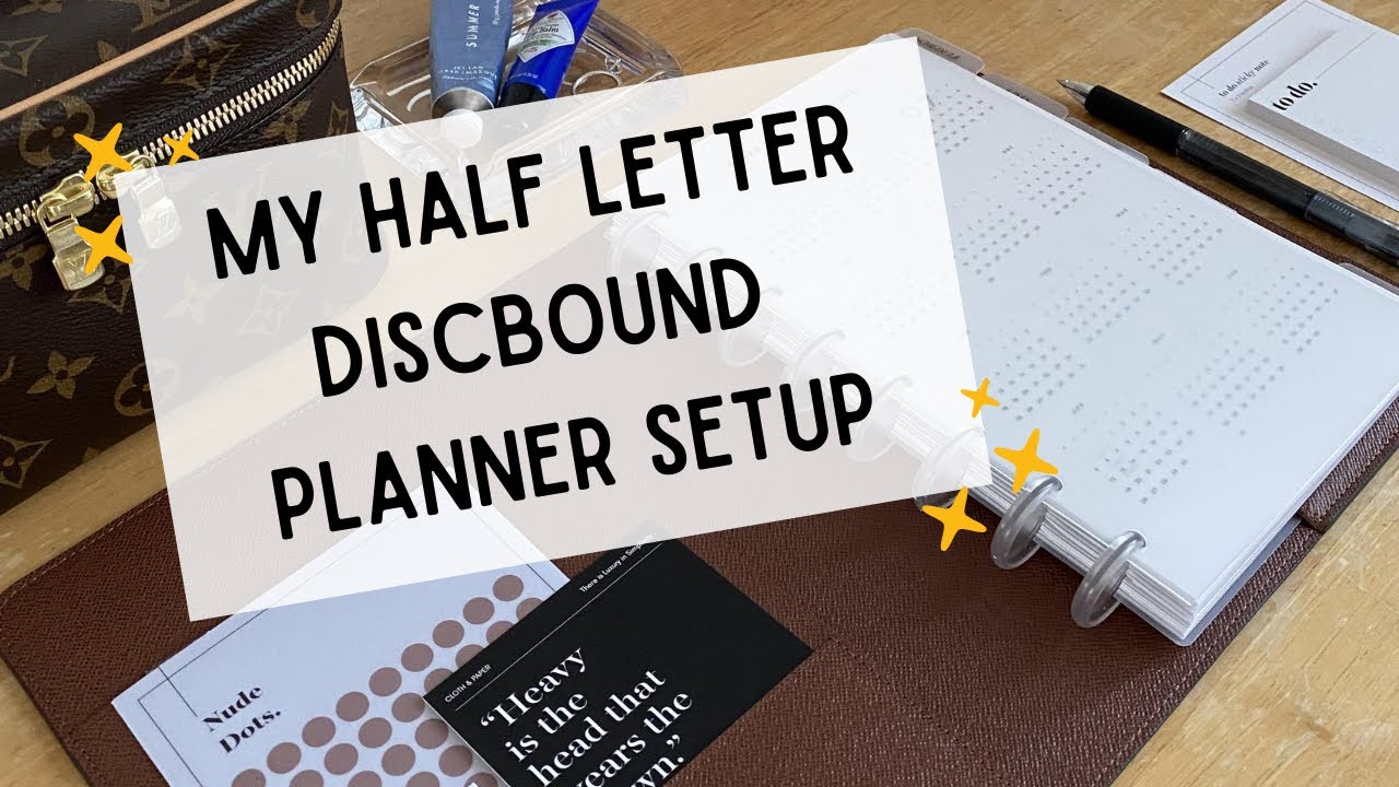 MY HALF LETTER DISCBOUND PLANNER SETUP | Louis Vuitton Desk Agenda Cover - YouTube