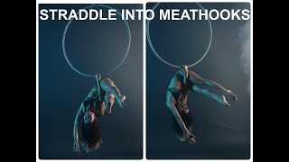 Aerial Hoop: How to Straddle into Meathook Tutorial Vòng trên không