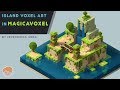 Island voxel art in MagicaVoxel