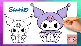 How To Draw Kuromi Plush | Sanrio | Cute Easy Drawing Tutorial screenshot 5