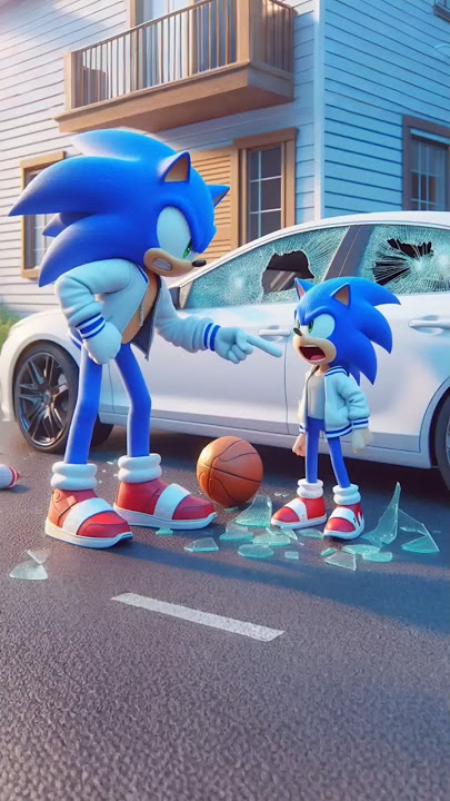 Sonic's team gets scolded for breaking the car window #sonic #funny #shorts