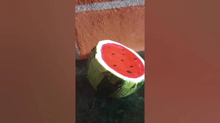 Watermelon fruit model using coconut shell #shorts #artfromwaste  #kidsactivitiesathome #diy