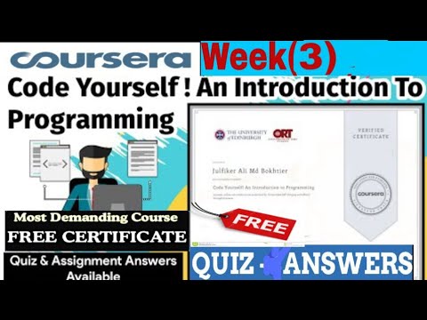 Code Yourself! An Introduction to programing Course|Week 3 Quizz ...