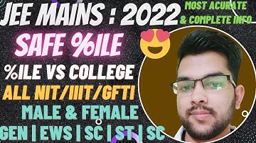 Jee mains 2022 Safe percentile | NIT , IIIT , GFTI Cse minimum Percentile #jee_2022 #cutoff #results
