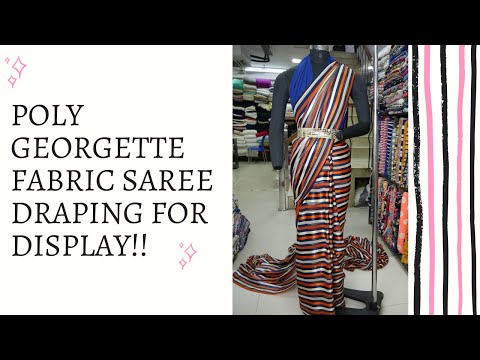 Poly Georgette Satin Stripe Fabric Saree Draping For Display | Charu Creation Pvt. Ltd.
