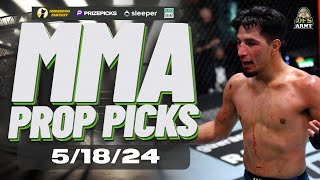 🔥UFC VEGAS 92 (BARBOZA VS MURPHY) PROP PICKS🔥SATURDAY UNDERDOG FANTASY💰TOP PLAYS FOR 5/18/24