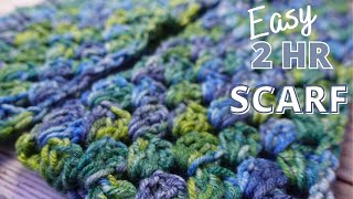 Crochet Scarf for Beginners (Take 32) | How to Crochet Super Easy GRANNY SQUARE SCARF in 2 hours!