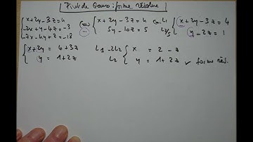 Systèmes linéaires : pivot de gauss forme résolue