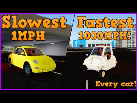Slowest To Fastest Cars All Cars April 2020 Roblox Vehicle Simulator Youtube - rocket league en roblox soccar vehicle simulator mejor