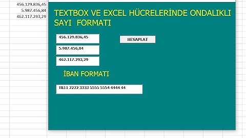 TEXTBOX LARDA ONDALIK SAYI FORMATI İLE İŞLEM YAPMAK VE İBAN FORMATI(TR YAZMADAN)