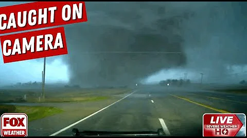 Caught on Live Camera: Large And Dangerous Tornado Crosses Road In Front Of Exclusive Storm Chaser