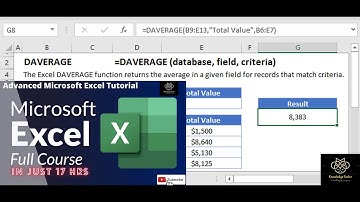 Session76 - How to use the DAVERAGE() Excel Function