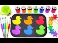 Oddly Satisfying Video | DIY Decorating 6 Ducks with Rainbow Star Candy and Glitter Slime | ASMR Cut Mp3 Song