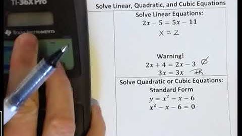 TI-36X PRO: Solve Linear, Quadratic, or Cubic Equations