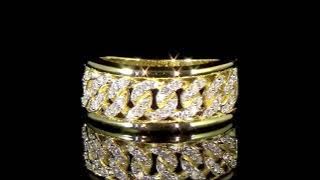 MEN'S 14K YELLOW GOLD CLUSTER DIAMOND RING. Ref. 273 16530