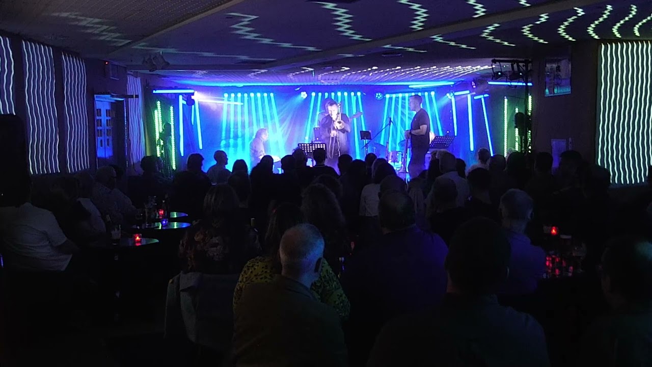 trombonists Paul Dunlea and Trevor Mires rip it up at Scott's Jazz Club Belfast northern Ireland