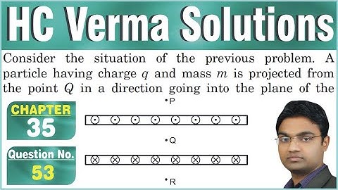 Consider the situation of the previous problem. A particle having charge q and mass m is projected