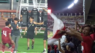 Momen Coach Shin Tae-yong dan Suporter Indonesia Sambut Gol Berkelas Marselino Ferdinan vs Vietnam