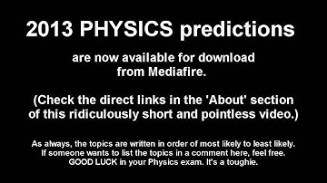 The most basic Physics video conceivable :/ [2013 Exam Tips #9] (Leaving Cert Physics Predictions)