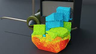 Slicing & Shredding cubes particle simulation 4K