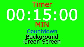 15 min Timer countdown | Background green screen | Green screen 15 minute countdown | TIMER 15 m