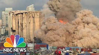 Watch Silo At Beirut Port Collapses To The Ground