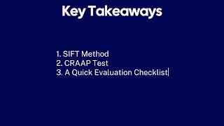 Key Takeaways in Consuming Information Online | Evaluating Online Information: Spot the Fake News
