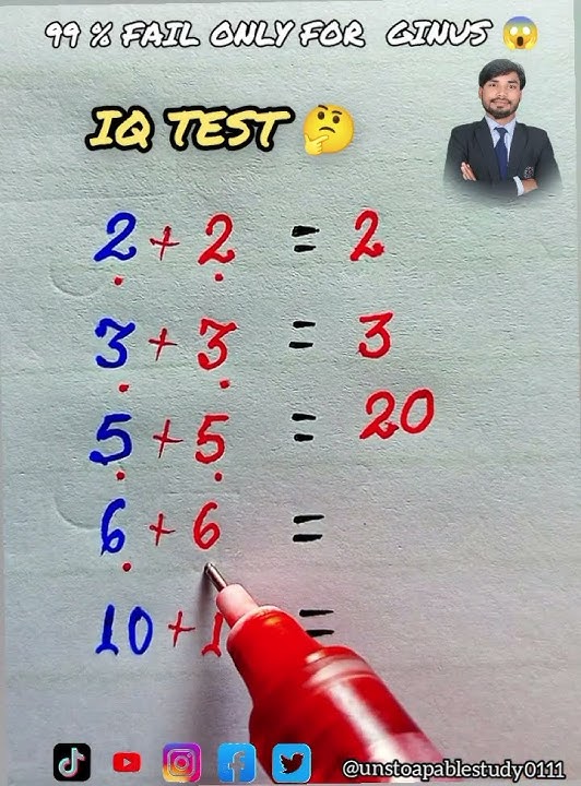 IQ TEST 🔥 ONLY FOR GINUS 😱 #unstoapablestudy0111 #iqtest #iqtest