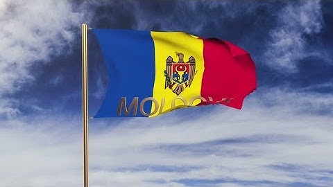 4K Moldova flag with title waving in the wind. Looping sun rises style. Animation loop Stock video
