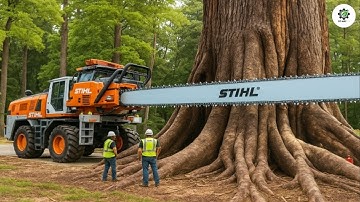 Không Thể Tin Nổi! Máy Cưa Xích Khổng Lồ Hạ Cây Khủng Trong Rừng Chỉ Trong Vài Giây
