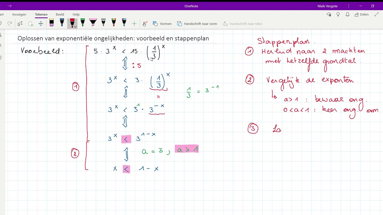 Oplossen van een exponentiële ongelijkheid voorbeeld en stappenplan