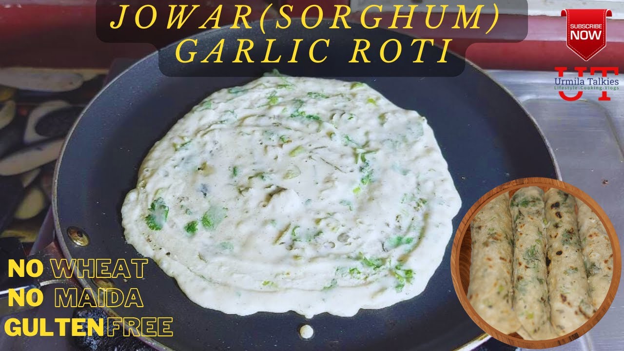 No Rolling, No Kneading Liquid Dough Jowar Garlic Roti for Weightloss