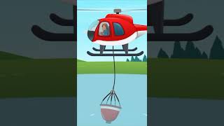 Firefighting Helicopter fight fires from above the ground! #blippi #shorts #firefighting #helicopter