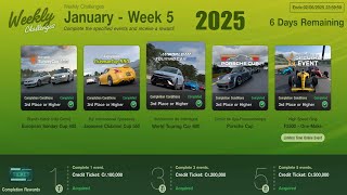 GT7|Weekly Challenges|January - Week 5|Cars & Setups(1.55)