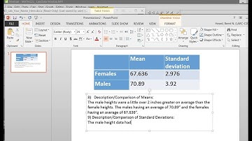 Comparing the Mean and Standard Deviation of Two Data Sets