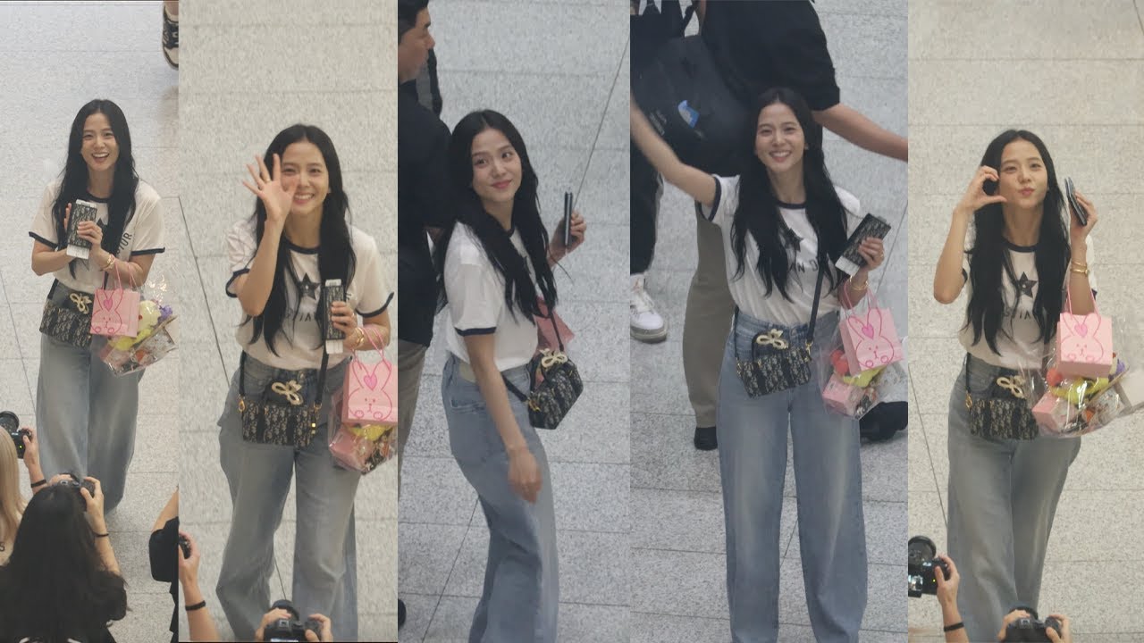 JISOO (at the duty-free shop street)  scream of the fans watch the JISOO fan service /24.06.23/