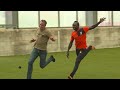 Jamie Carragher races Sadio Mane