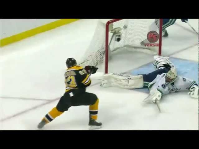 Brad Marchand celebrates OT win with Conor McGregor celebration 