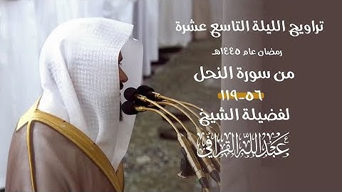 ليالي التراويح للشيخ #عبدالله_القرافي من الحرم النبوي ١٤٤٥ هـ من سورة النحل ٥٦_١١٩